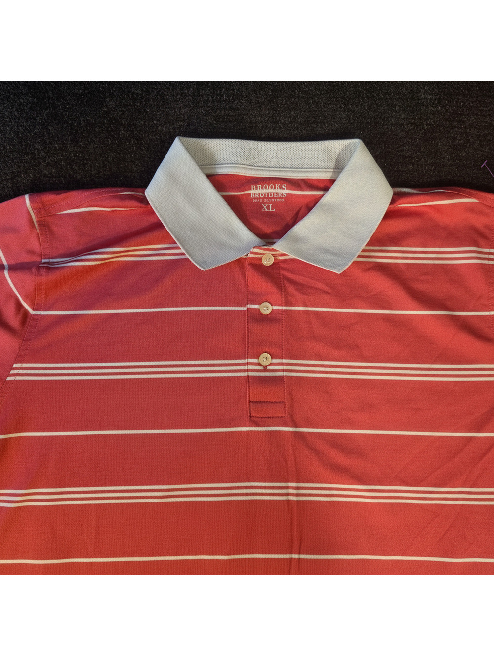 Brooks Brothers XL Red and White Striped Polo Shirt